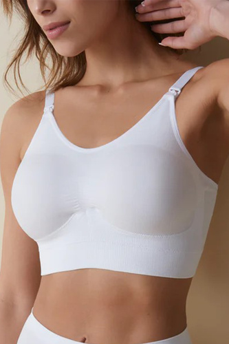 Jana szoptatós melltartó Selene fehér - merevítő nélküli, légáteresztő