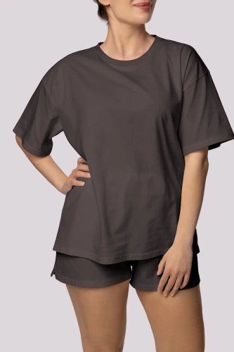 Bliss rövid ujjú női pizsama Mona grafit