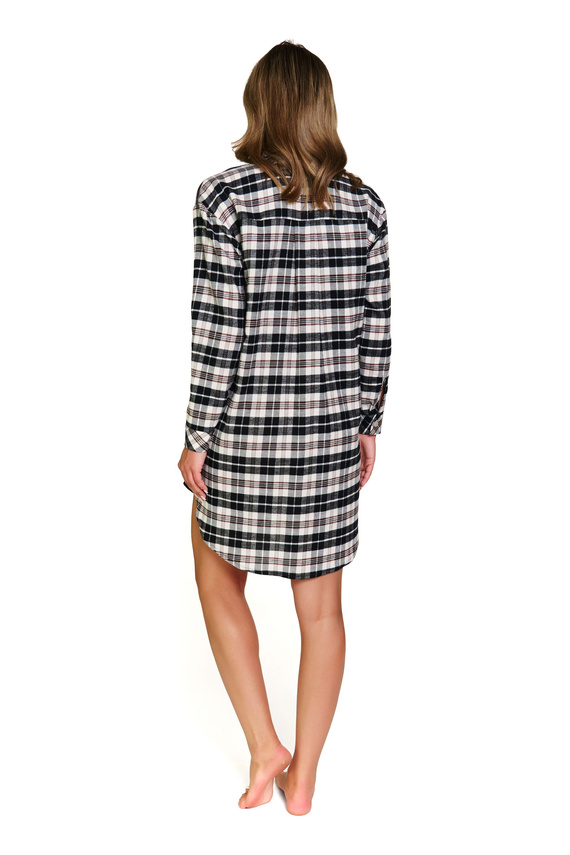 7336 Doctor Nap hálóing - pamut, flanel, hosszú, kockás, kigombolva, kigombolva