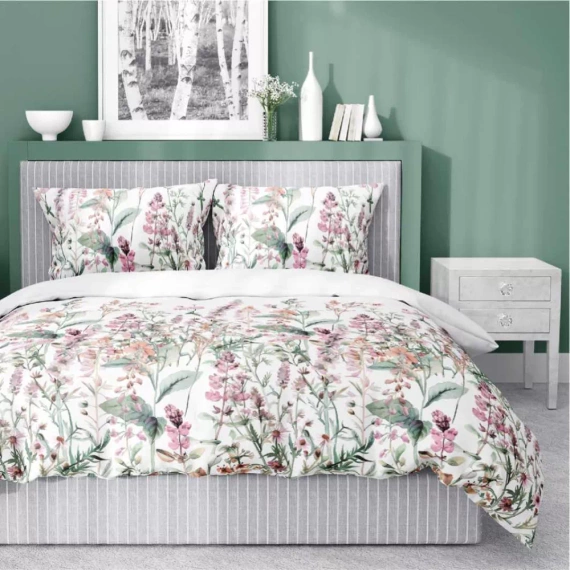 5485 A Detexpol Satin Stories fehér-rózsaszín ágynemű | 100% pamut, szaténszövés, cipzár, díszdobozban