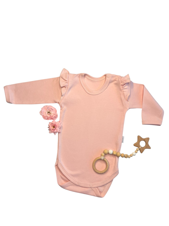 Mamatti rózsaszín hosszú ujjú lány bodysuit BD15027 - 100% pamut, kényelmes és aranyos