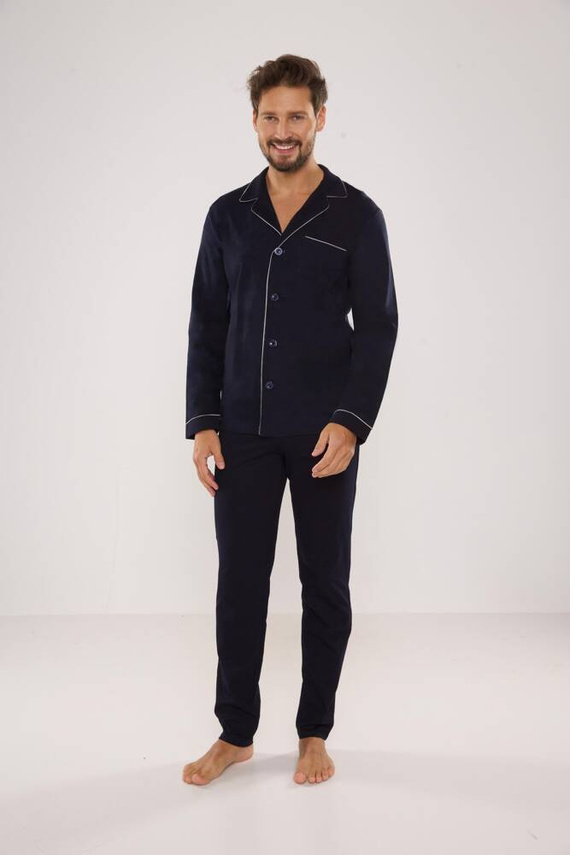 729 Norberto Férfi pizsama De Lafense - sötétkék