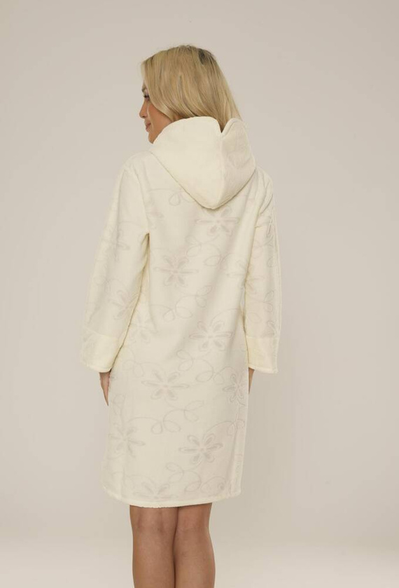 409 Jacquard rövid női fürdőköpeny De Lafense- ekrü színű