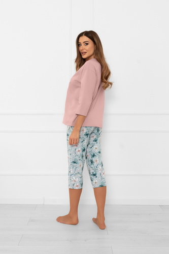 Női pizsama Perlis - 3/4-es ujjú és nadrág, pamut Italian Fashion