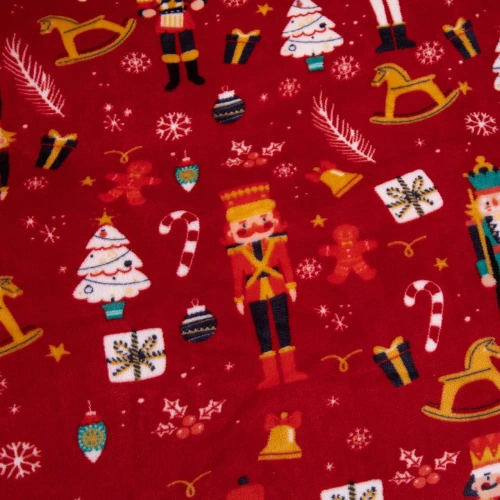 Merry Cozy Christmas piros mackó ágynemű Spod Igły i Nitki- 210gsm plüss mikroszálas plüss