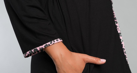 Eila Bis 3/4 ujjú fürdőköpeny olasz divat - leopárd mintás