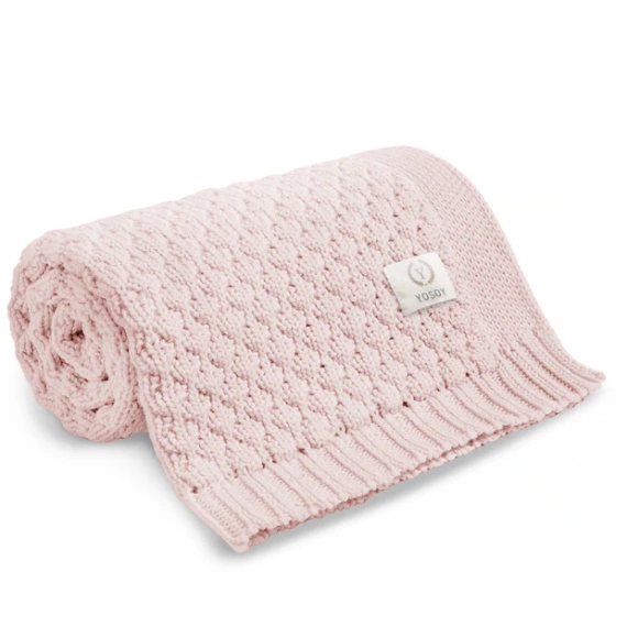 Bubbles Yosoy púderrózsaszín merinó gyapjú takaró - természetes, hipoallergén, megfordítható