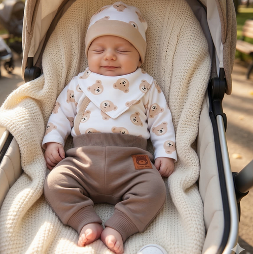 ABK-0047 Édes mackók organikus pamut baba szett Nini-től