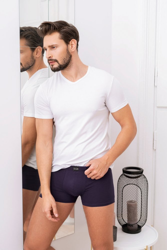 Ikar Férfi póló, cowl neck Olasz divat - fehér