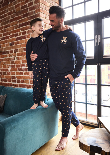 593/179 966/179 Big Boss Cornette - fiú tengerészkék pizsama, 100 % pamut