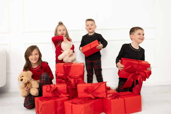 Rusoli gyermek pizsama Italian Fashion sötét melange - pamut, hosszú, karácsonyi mintás, hosszú, olasz divat