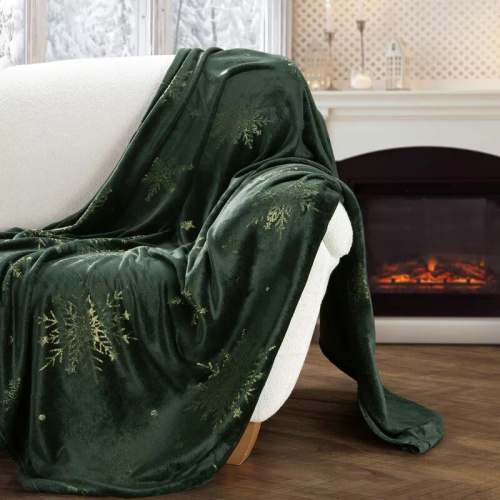 Eurofirany karácsonyi takaró zöld - puha mikroszálas ágytakaró, 240 g/m²