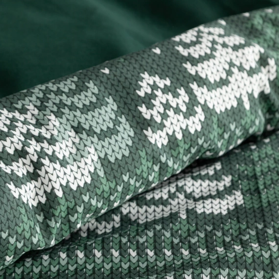 Clover karácsonyi ágynemű Eurofirany sötétzöld - ranforce pamut, megfordítható