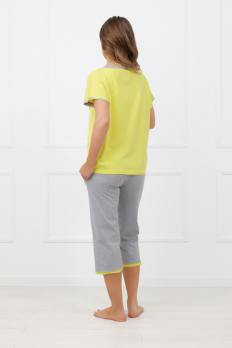 Sabrina Italian Fashion női pizsama 100% pamut – rövid ujj, 3/4 nadrág