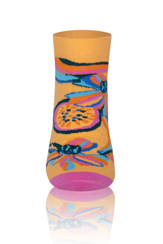 S141S Zanzi lábzokni olasz divat - kócos/sárga/rózsaszín