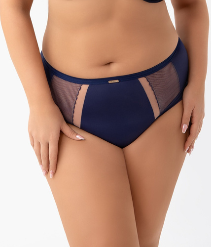 Gorsenia K442/1 Luisse - Tengerészkék magas derekú mikroszálas és kabaré bugyi | Kényelmes, telt, elegáns