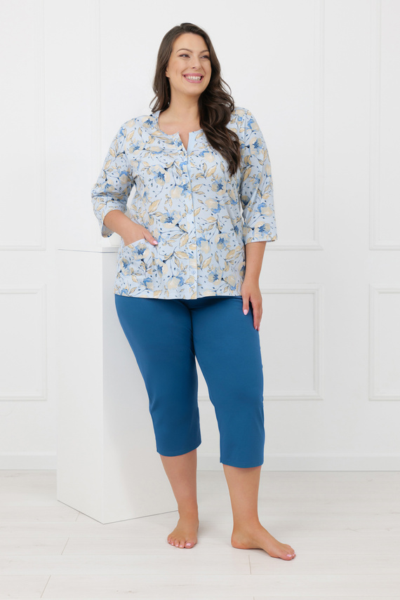 Női pizsama Celozja olasz divat 100% pamut 3/4 ujjú 3/4 nadrág 3/4 nadrág