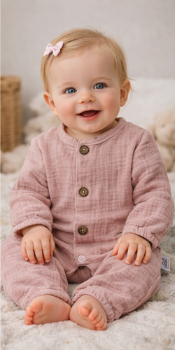 Just Muslin pizsama 02235BSR Makoma rose- könnyű, légáteresztő, 100% pamut