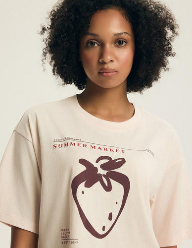 Henderson Evika 44474 női pizsama – pamut, eper mintás, rövidnadrág