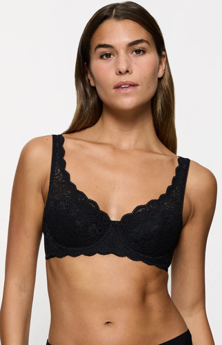 Amourette 300 WHP Triumph fekete - fűzős melltartó, csipke