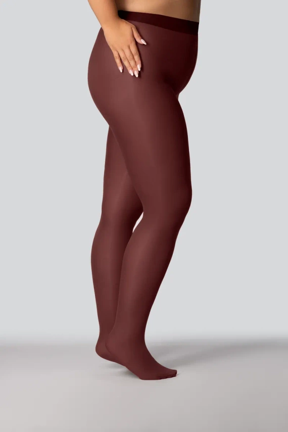 Elizabeth harisnyanadrág Queen Size 70 den vörösbor - sima, matt, színes, kényelmes
