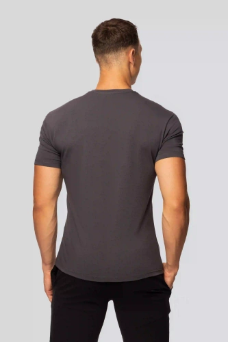 Urban férfi pamut póló grafit- Klasszikus szabás, kiváló minőség, rugalmasság, egész napos kényelem