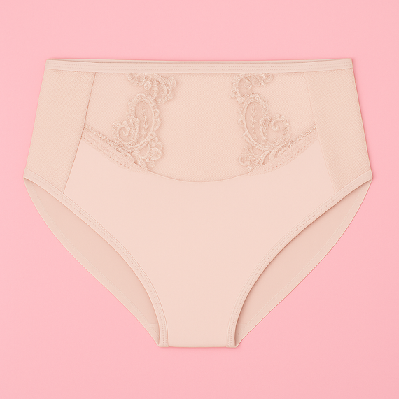 Női bugyi VF-474/469 - magasított, csipkés, komfort Vena nude