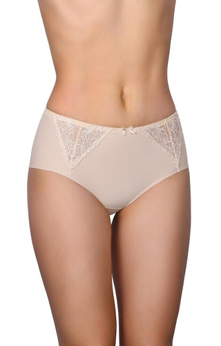 58 Modo bézs színű mikroszálas alsó, elöl csipkés, lézervágással