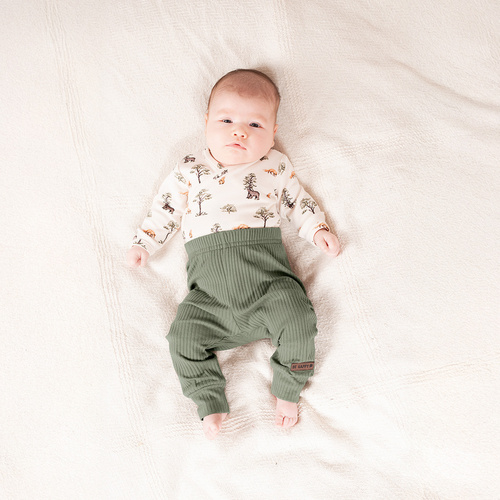 218094 Yogi Bear baba bodysuit Nicol - pamut, hosszú ujjú, erdei mintás, hosszú ujjú, erdei minta