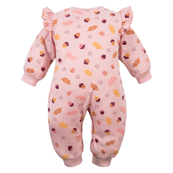 Fluffy Tails Eevi baba pizsama rózsaszín - pamut, láb nélküli, nyomógombokkal