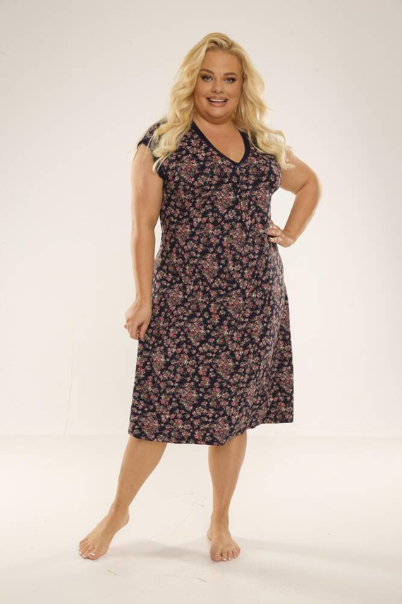 466/472 Mia Plus Size hálóing Forex - tengerészkék