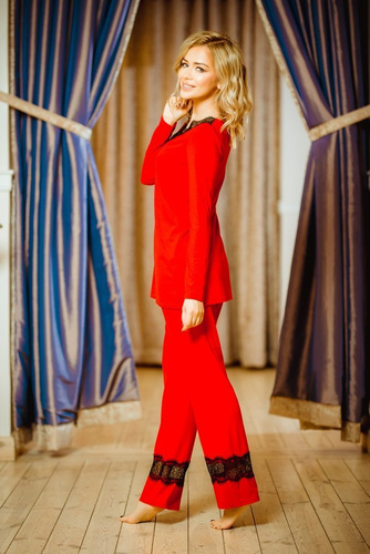 Kapas Női pizsama szett Kalimo - piros