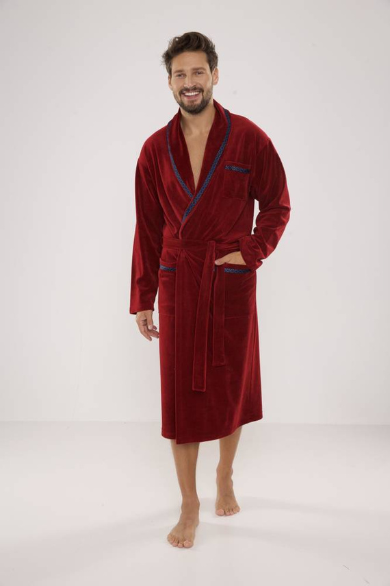 666 Ronaldo férfi köntös De Lafense - gesztenyebarna színű