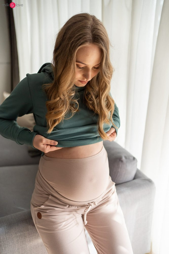 Spodnie dresowe ciążowe Milk&Love jasny szary melanż