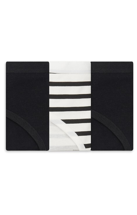 36508-K084 Henderson Női fekete pamut bikini alsó 3 darabos csomagban