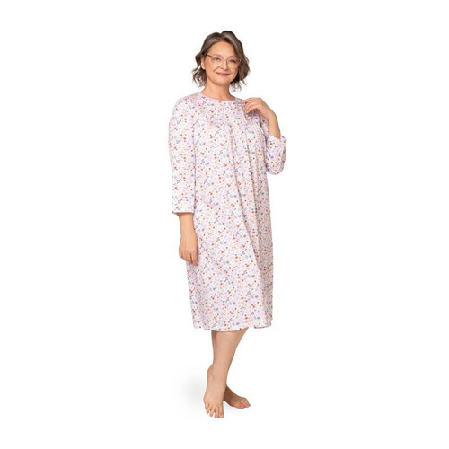 204 Bogna II rozpinana koszula nocna Martel - biały-fioletowy 25