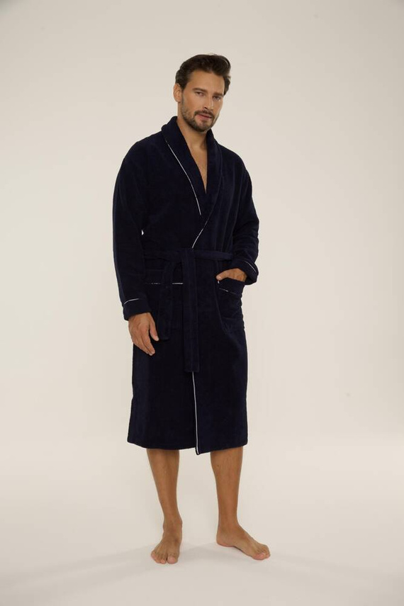 735 Manuele férfi köntös De Lafense - tengerészkék