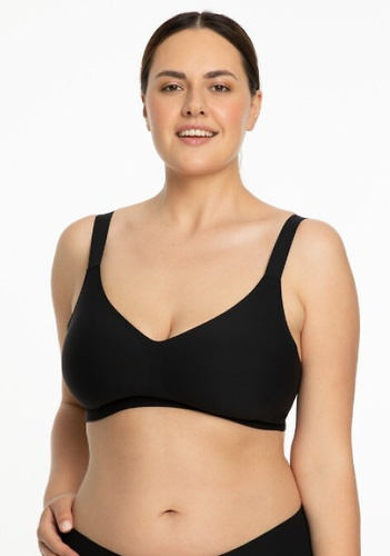Jelly Bra Comfort Julimex fekete bézs - merevítő nélküli melltartó nagy melleknek