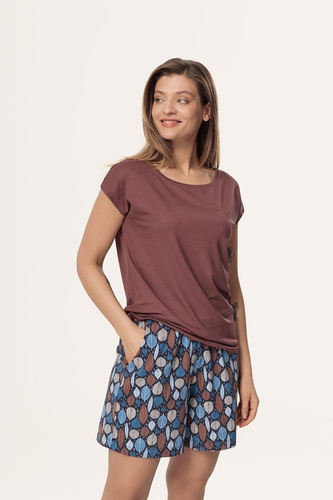 Női pizsama Matilda PI71 Mefemi by Nipplex barna - viszkóz, pamut rövidnadrágok