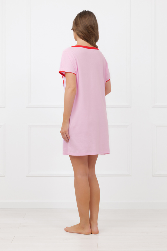 Sabrina Italian Fashion női hálóing 100% pamut – rövid ujj, szív