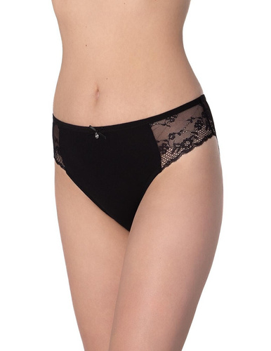 Lama L-1590 BI bikini alsó - pamut bikini csipkével és masnival, 2 db dobozonként