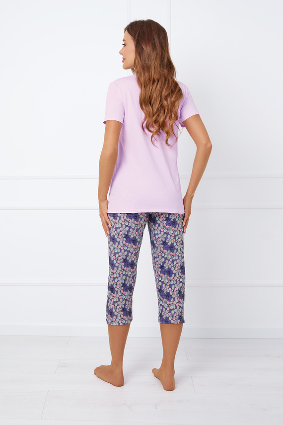 Carbonia Női pizsama rövid ujjú, 3/4 nadrágos olasz divat - rózsaszín/print