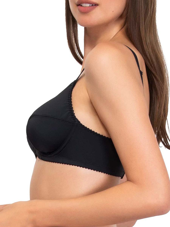 Donna 1962 Mikroszálas, pamut, fekete, puha melltartó, merevítővel, fekete