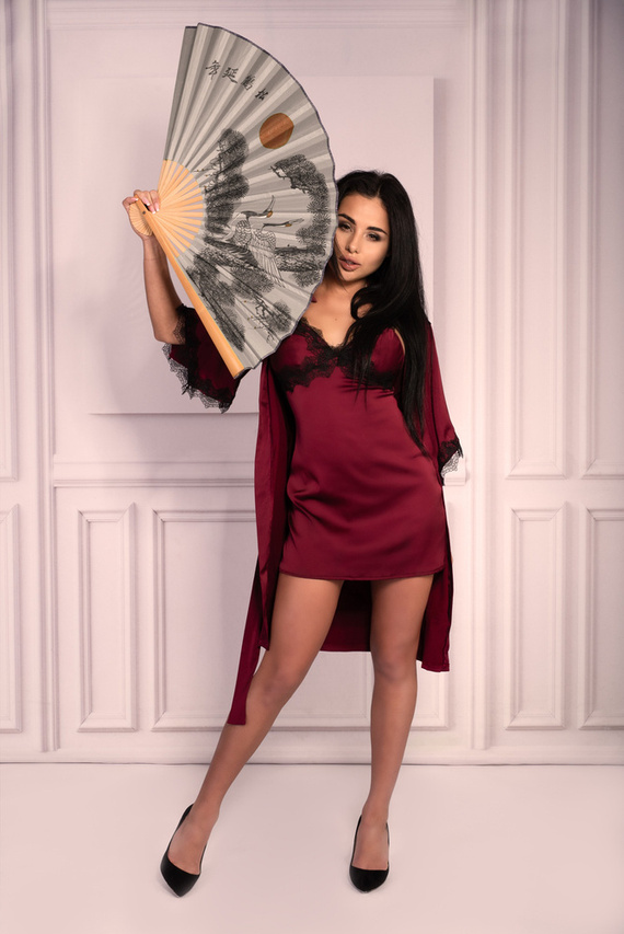 Aresmina LC 90564 Cherry Mahagóni Collection női köntös LivCo Corsetti