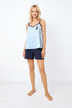 Pánt nélküli pizsama - kék