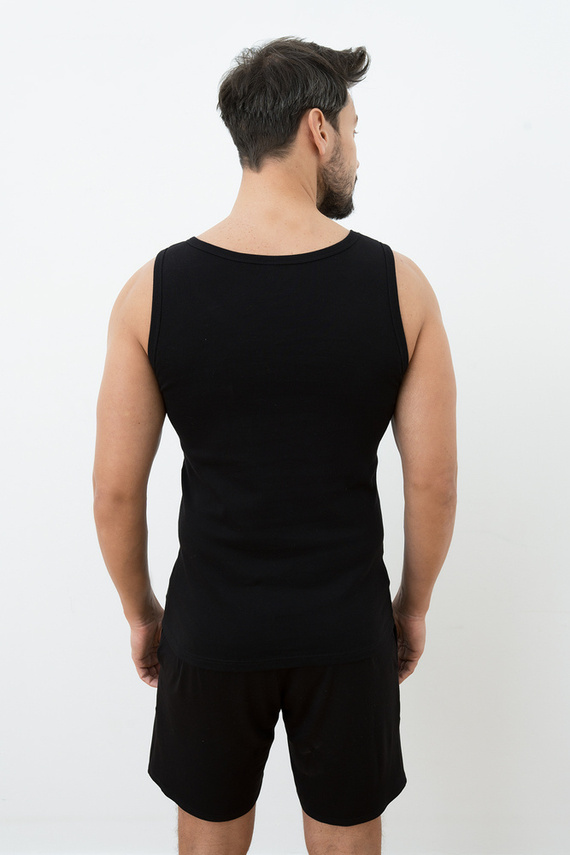 Paco Férfi széles vállú mellény Olasz divat - fekete