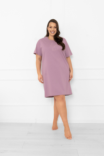 Női hálóing Ksara - rövid ujjú, pamut Italian Fashion - heather