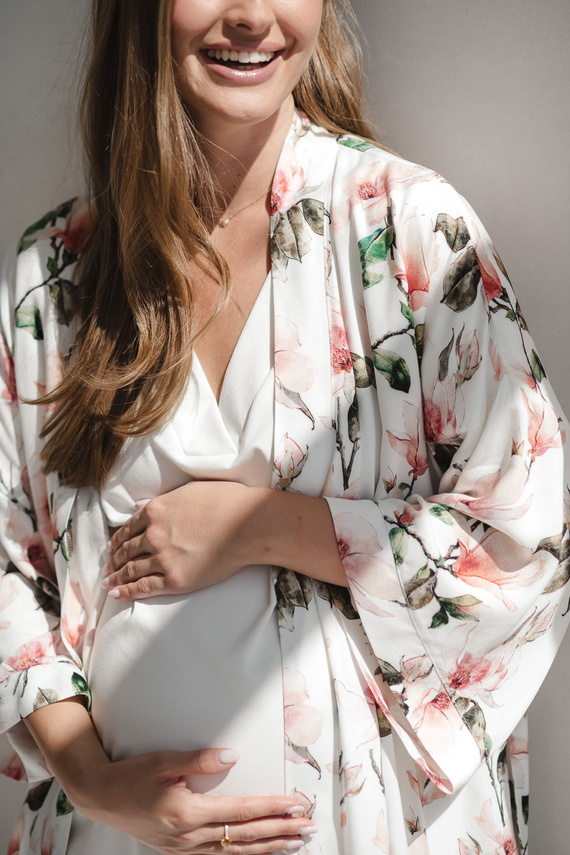 Moon Terhességi és szoptatási hálóing Milk&Love - krémszínű viszkóz, túlméretezett | lengyel minőség