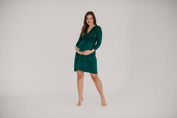 Loop Sukienka ciążowa i do karmienia rękaw 7/8 Milk&Love butelkowa zieleń