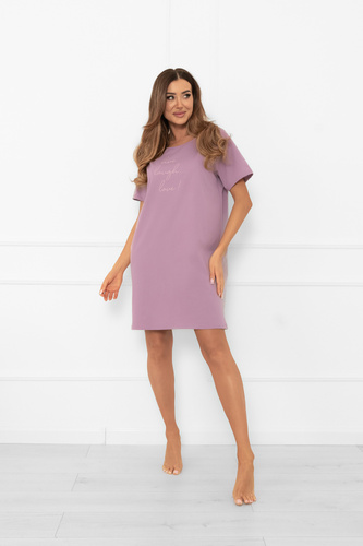 Női hálóing Ksara - rövid ujjú, pamut Italian Fashion - heather